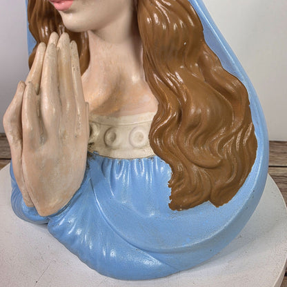 Vintage Virgin Mary Ceramic Bust Statue