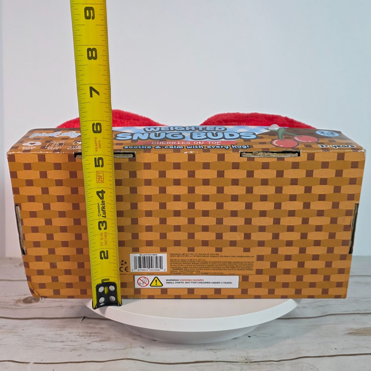 Weighted Snug Buds Cherries On Top Plush Toy 2.2 Lb Pink Sky Stress Relief Sleep Aid For Ages 3+ Soft & Calm Hug Buddy