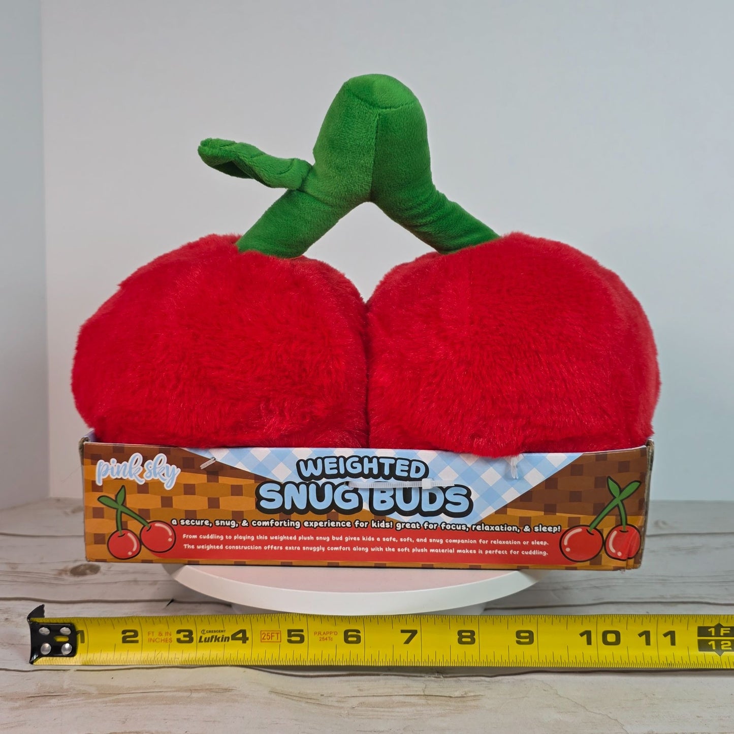 Weighted Snug Buds Cherries On Top Plush Toy 2.2 Lb Pink Sky Stress Relief Sleep Aid For Ages 3+ Soft & Calm Hug Buddy