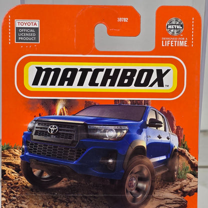 Matchbox Toyota Hilux Pickup Die-Cast Metal Model 35/100 Official Licensed Product 1:64 Scale Blue Collectible Toy Truck