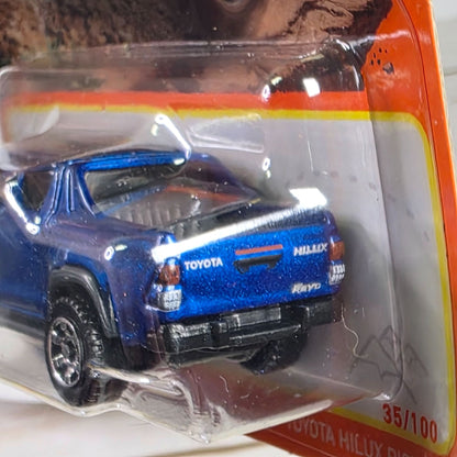 Matchbox Toyota Hilux Pickup Die-Cast Metal Model 35/100 Official Licensed Product 1:64 Scale Blue Collectible Toy Truck