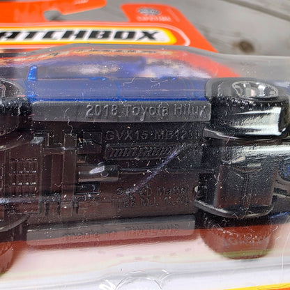 Matchbox Toyota Hilux Pickup Die-Cast Metal Model 35/100 Official Licensed Product 1:64 Scale Blue Collectible Toy Truck