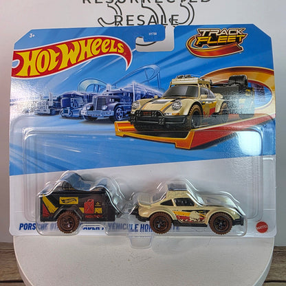 Hot Wheels Porsche 911 Off-Roader & Trailer Track Fleet Set 1:64 Scale Die-Cast Collectible Toy Car