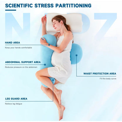 Napz Adjustable Maternity Pillow For Pregnant Women  15° Slope Design  Soft Washable Breathable  Waist & Abdominal Support
