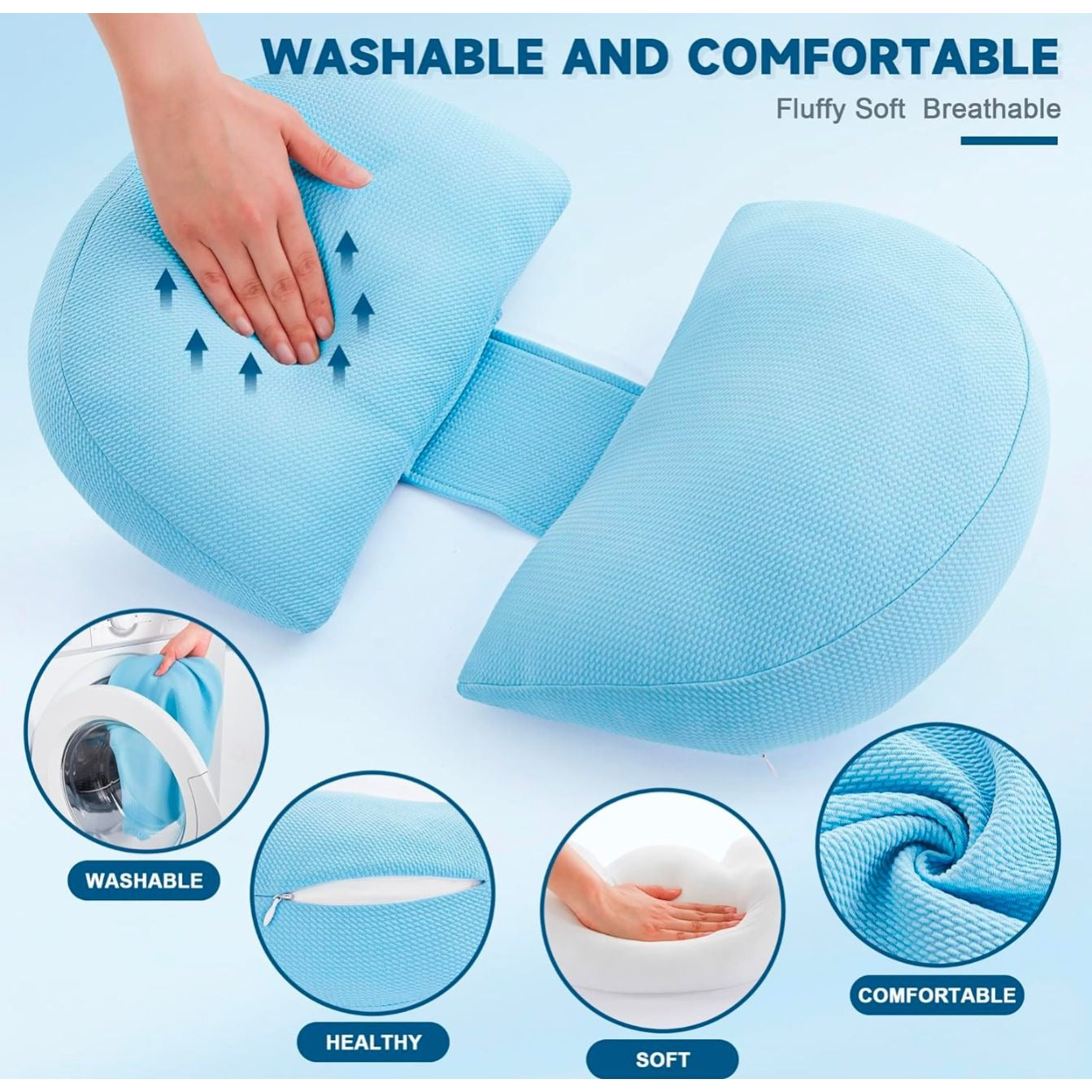 Napz Adjustable Maternity Pillow For Pregnant Women  15° Slope Design  Soft Washable Breathable  Waist & Abdominal Support
