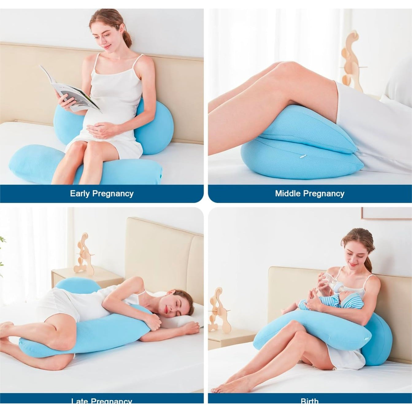 Napz Adjustable Maternity Pillow For Pregnant Women  15° Slope Design  Soft Washable Breathable  Waist & Abdominal Support