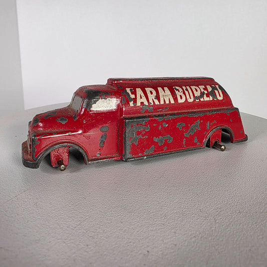 Vintage Cam Cast Diecast Farm Bureau Tanker Truck 5" Edgerton Ohio Rare As Is Condition