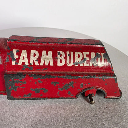 Vintage Cam Cast Diecast Farm Bureau Tanker Truck 5" Edgerton Ohio Rare As Is Condition