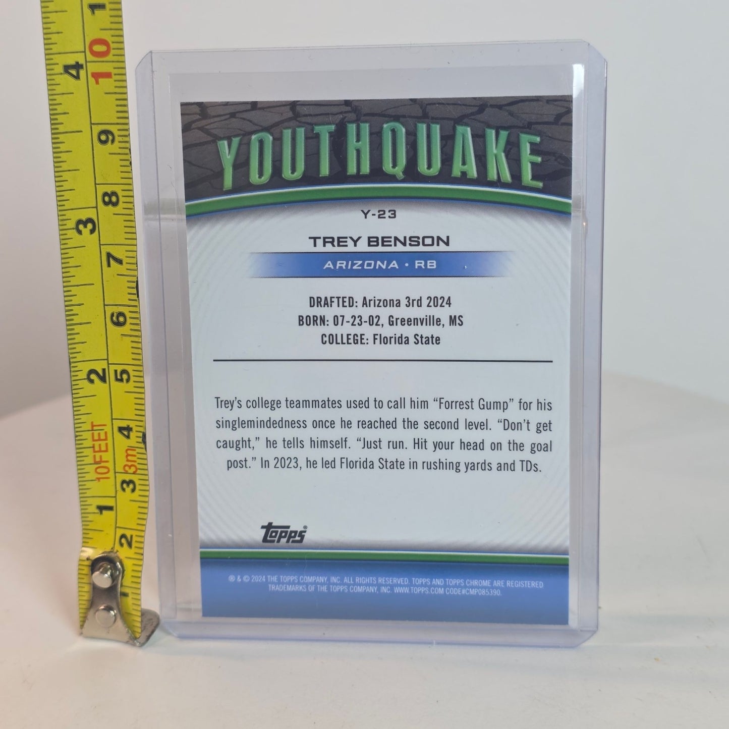 Topps Chrome Youthquake Trey Benson Rookie Card 70/75 Arizona Football NFL Collectible In Protective Sleeve