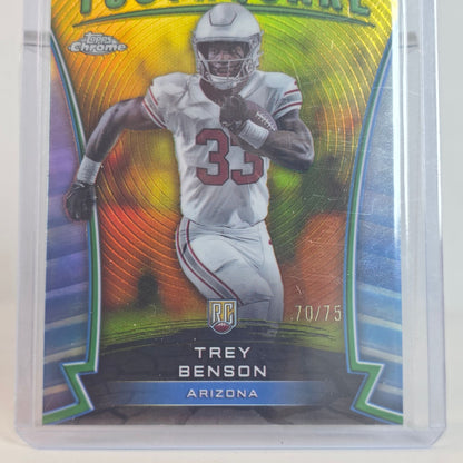 Topps Chrome Youthquake Trey Benson Rookie Card 70/75 Arizona Football NFL Collectible In Protective Sleeve