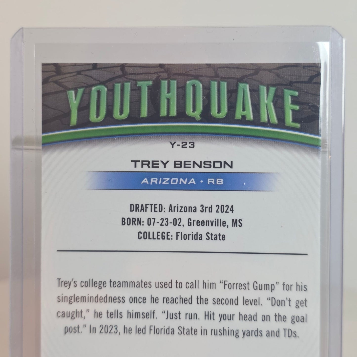 Topps Chrome Youthquake Trey Benson Rookie Card 70/75 Arizona Football NFL Collectible In Protective Sleeve