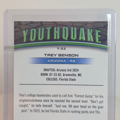 Topps Chrome Youthquake Trey Benson Rookie Card 70/75 Arizona Football NFL Collectible In Protective Sleeve