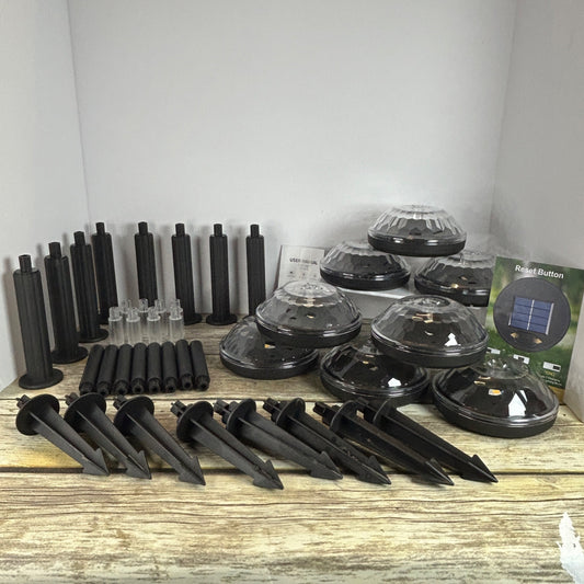 8 Pack Solar Pathway Lights Multicolor & Warm White LED IP67 Waterproof Outdoor Garden Yard Lawn Landscape Decorative