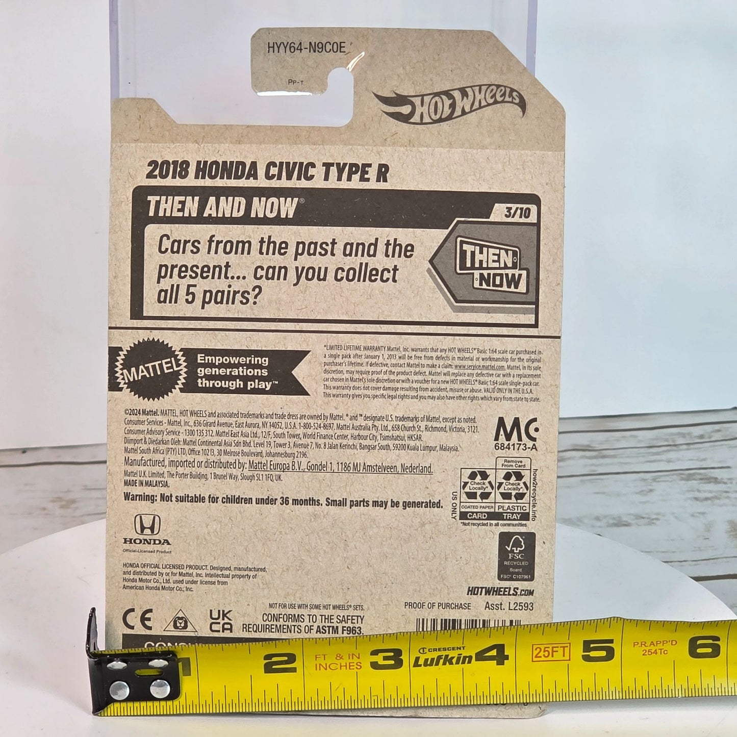 Hot Wheels 2018 Honda Civic Type R Die-Cast Model Car