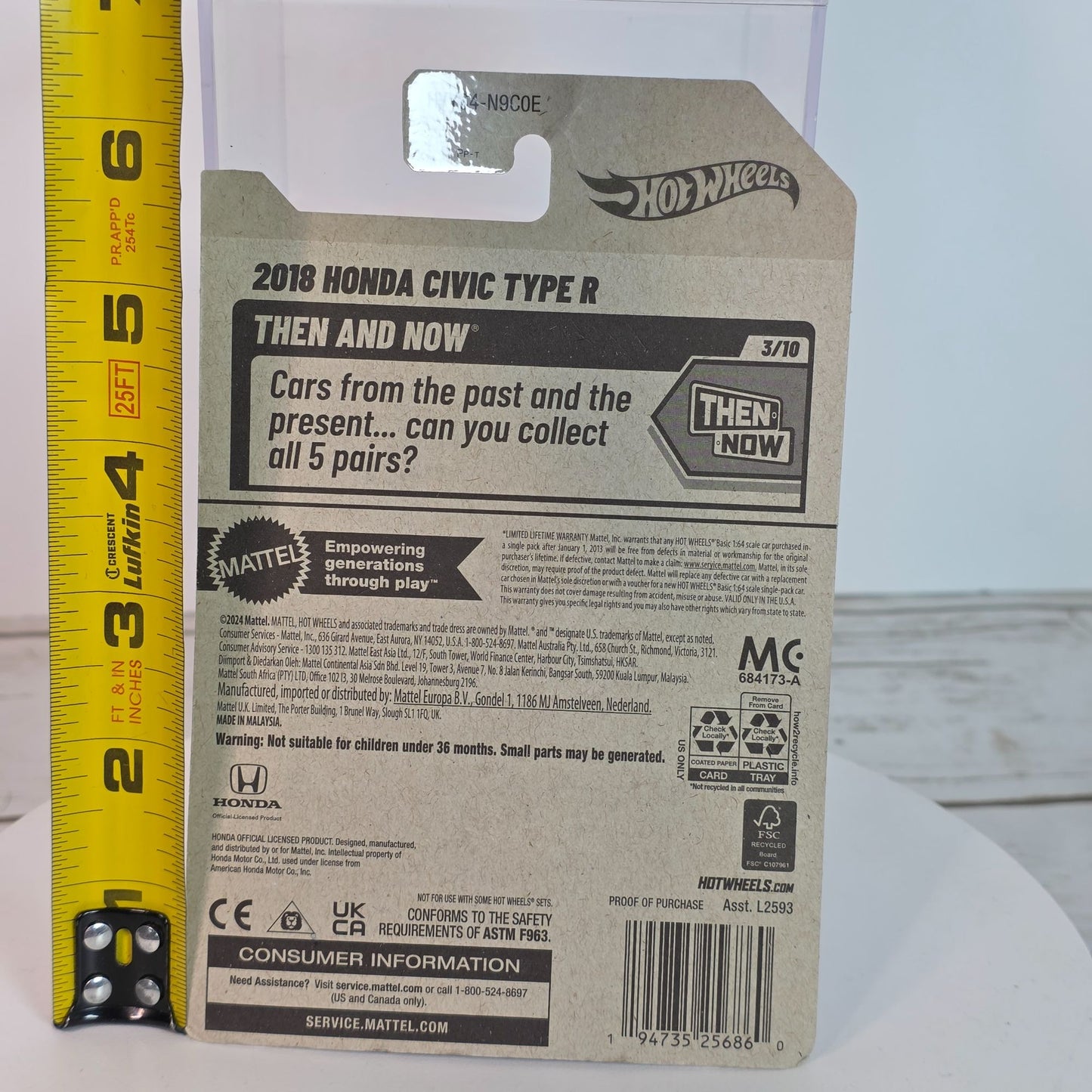 Hot Wheels 2018 Honda Civic Type R Die-Cast Model Car