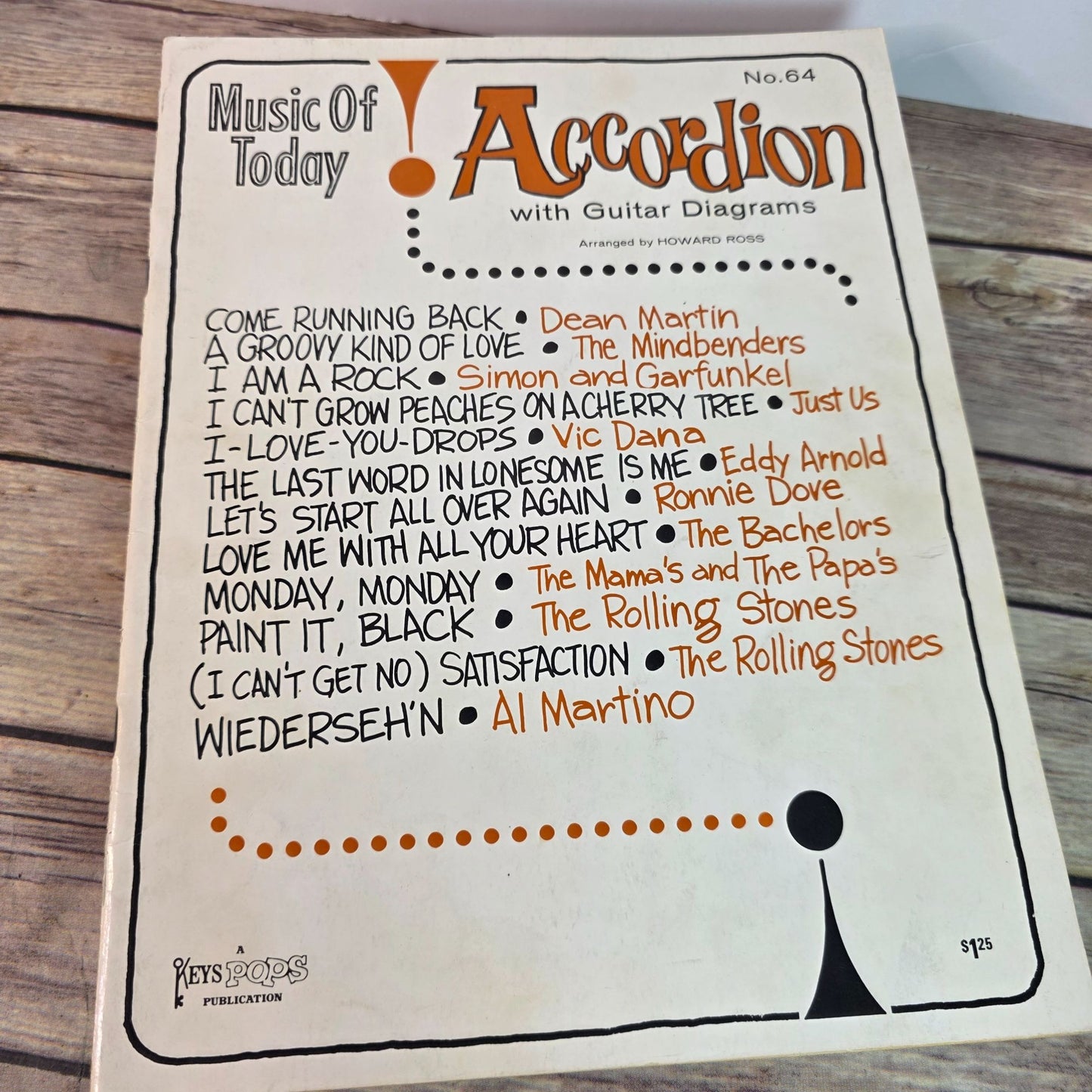 Music Of Today Accordion No.64 With Guitar Diagrams