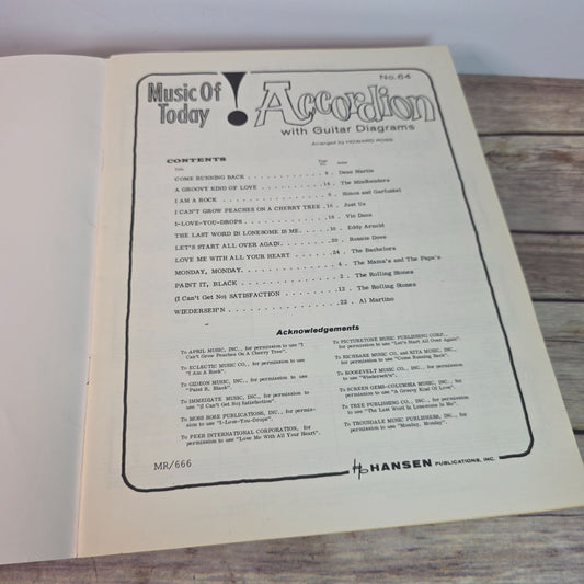 Music Of Today Accordion No.64 With Guitar Diagrams