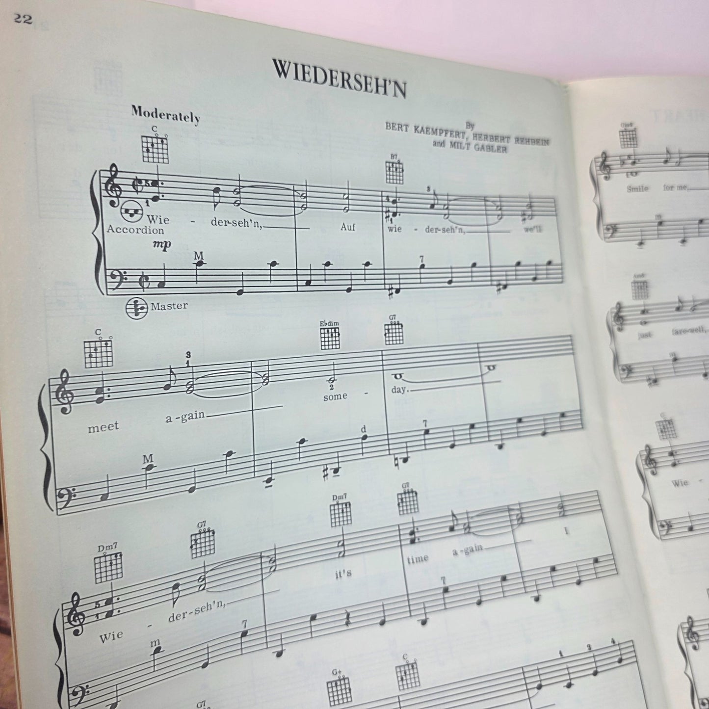 Music Of Today Accordion No.64 With Guitar Diagrams