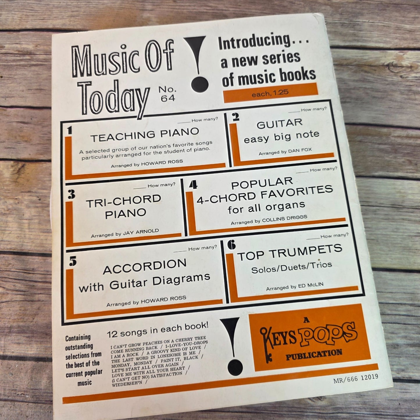 Music Of Today Accordion No.64 With Guitar Diagrams