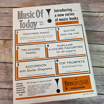 Music Of Today Accordion No.64 With Guitar Diagrams