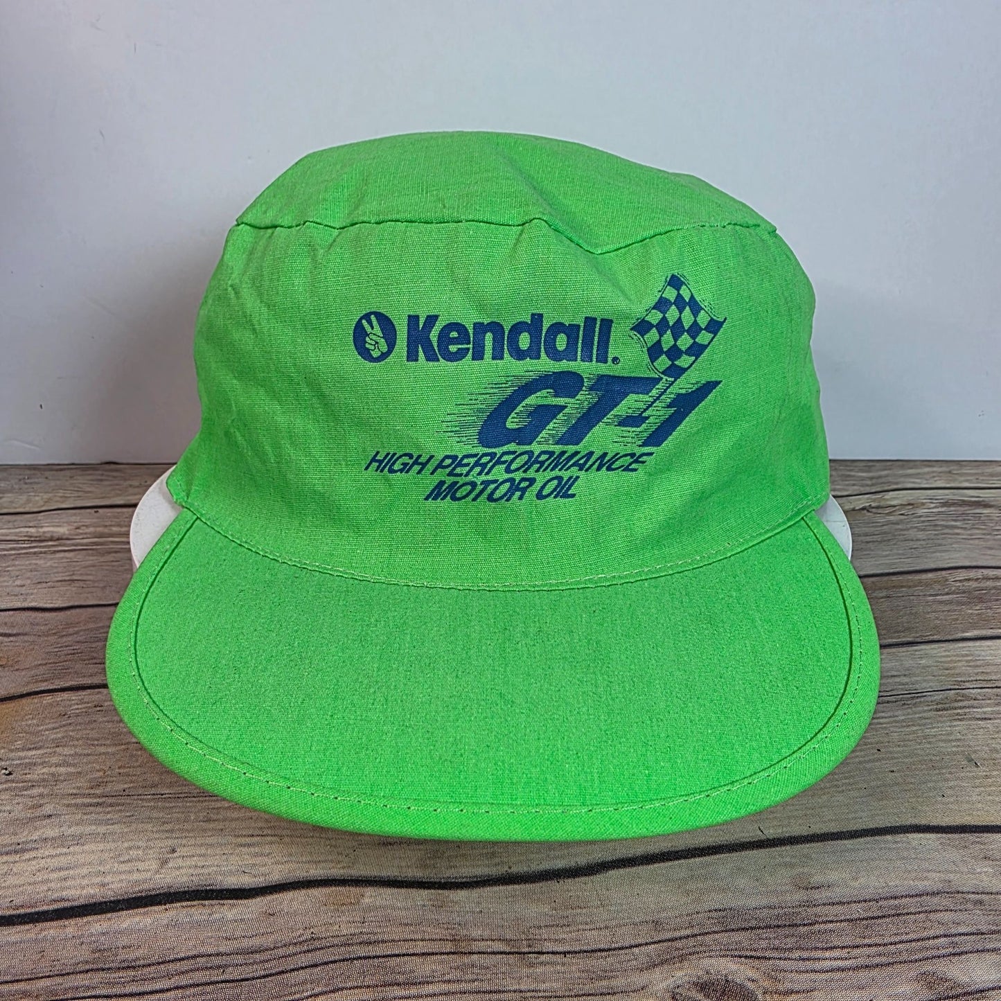 Vintage Kendall GT-1 Racing Neon Green Trucker Cap OSFA Cotton/Polyester