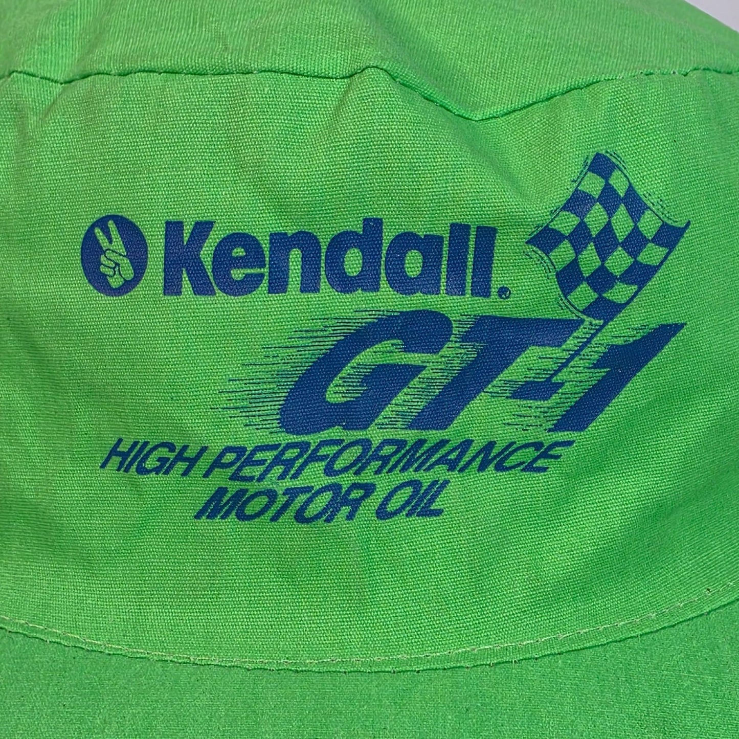Vintage Kendall GT-1 Racing Neon Green Trucker Cap OSFA Cotton/Polyester