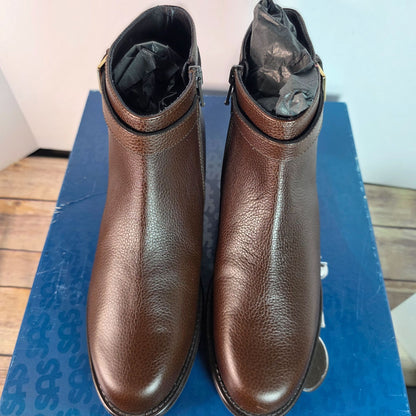 SAS Maddy 2 Brown Ankle Boots 7M Leather Womens Made In Italy