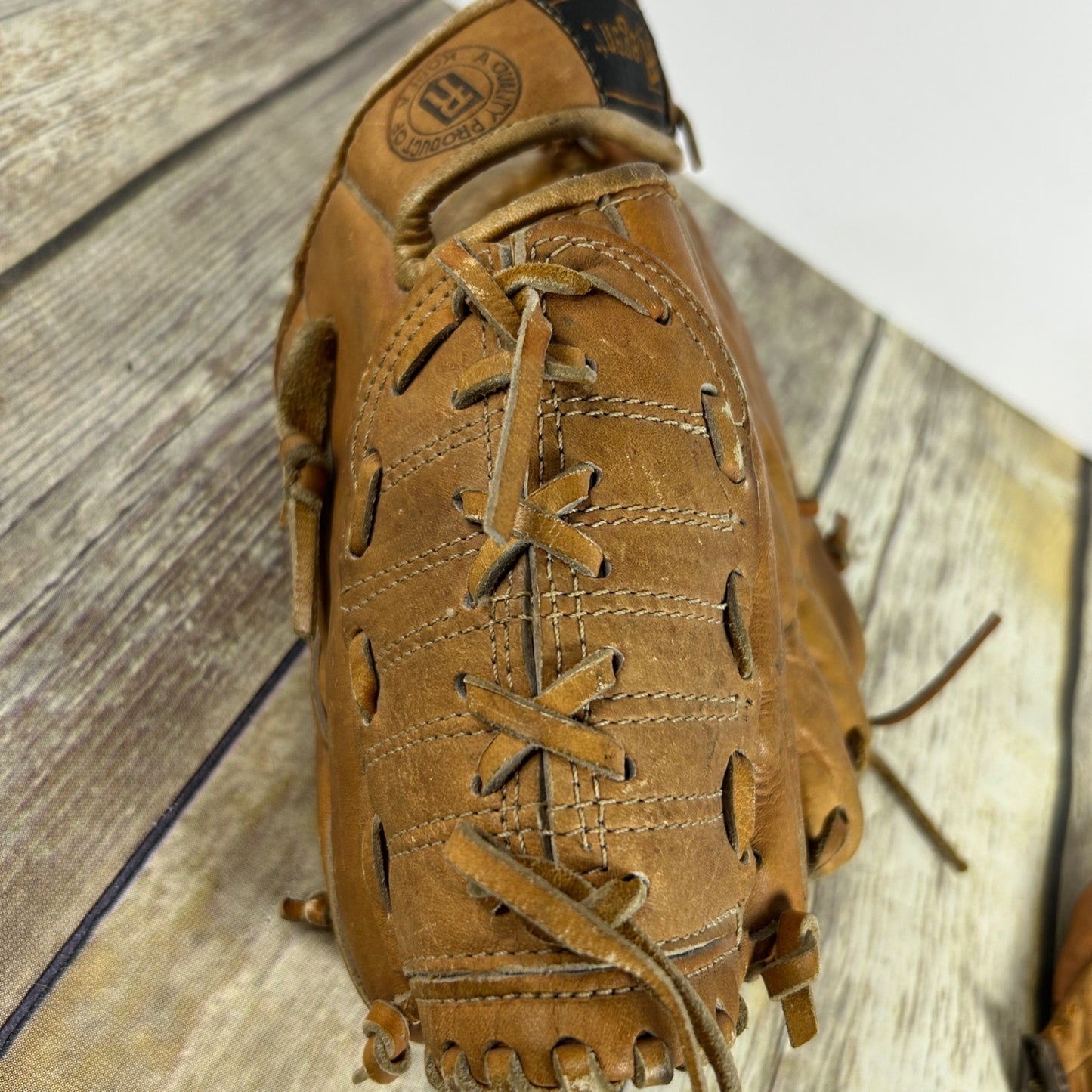 Vtg Rawlings GJ54 Bellows Web Mike Schmidt Leather Baseball Glove Nylon Reinforced Right Handed + 2 Childs Gloves