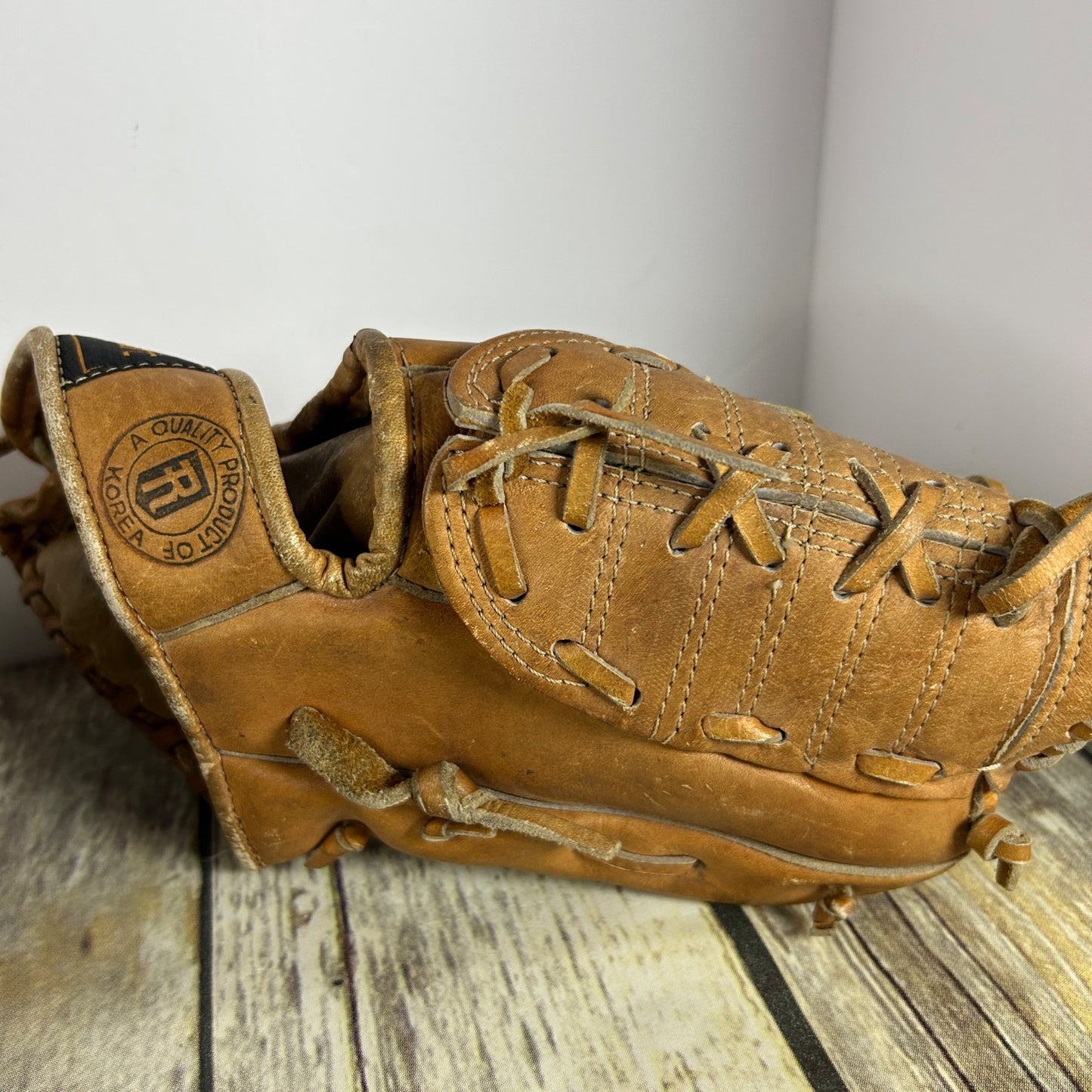 Vtg Rawlings GJ54 Bellows Web Mike Schmidt Leather Baseball Glove Nylon Reinforced Right Handed + 2 Childs Gloves