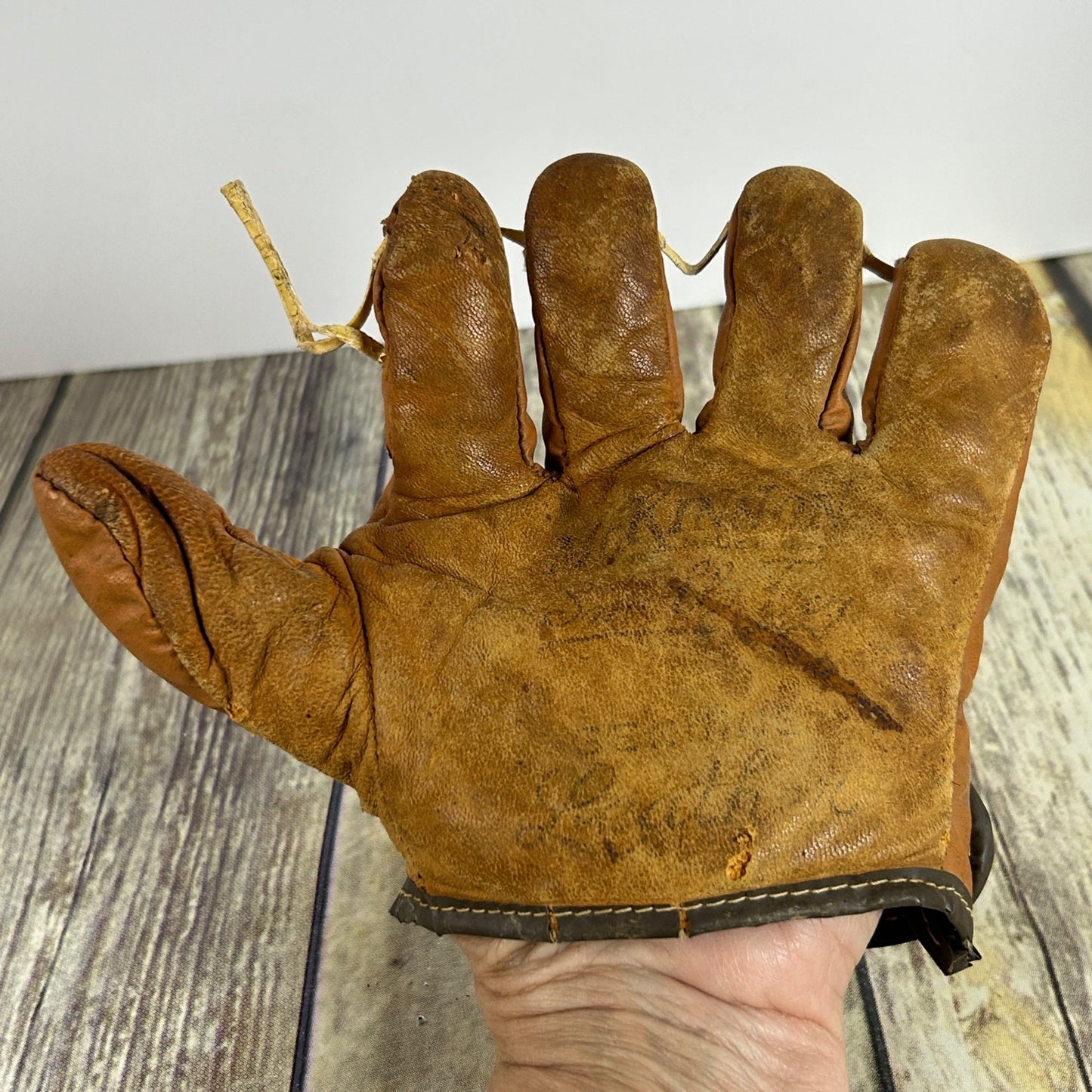 Vtg Rawlings GJ54 Bellows Web Mike Schmidt Leather Baseball Glove Nylon Reinforced Right Handed + 2 Childs Gloves