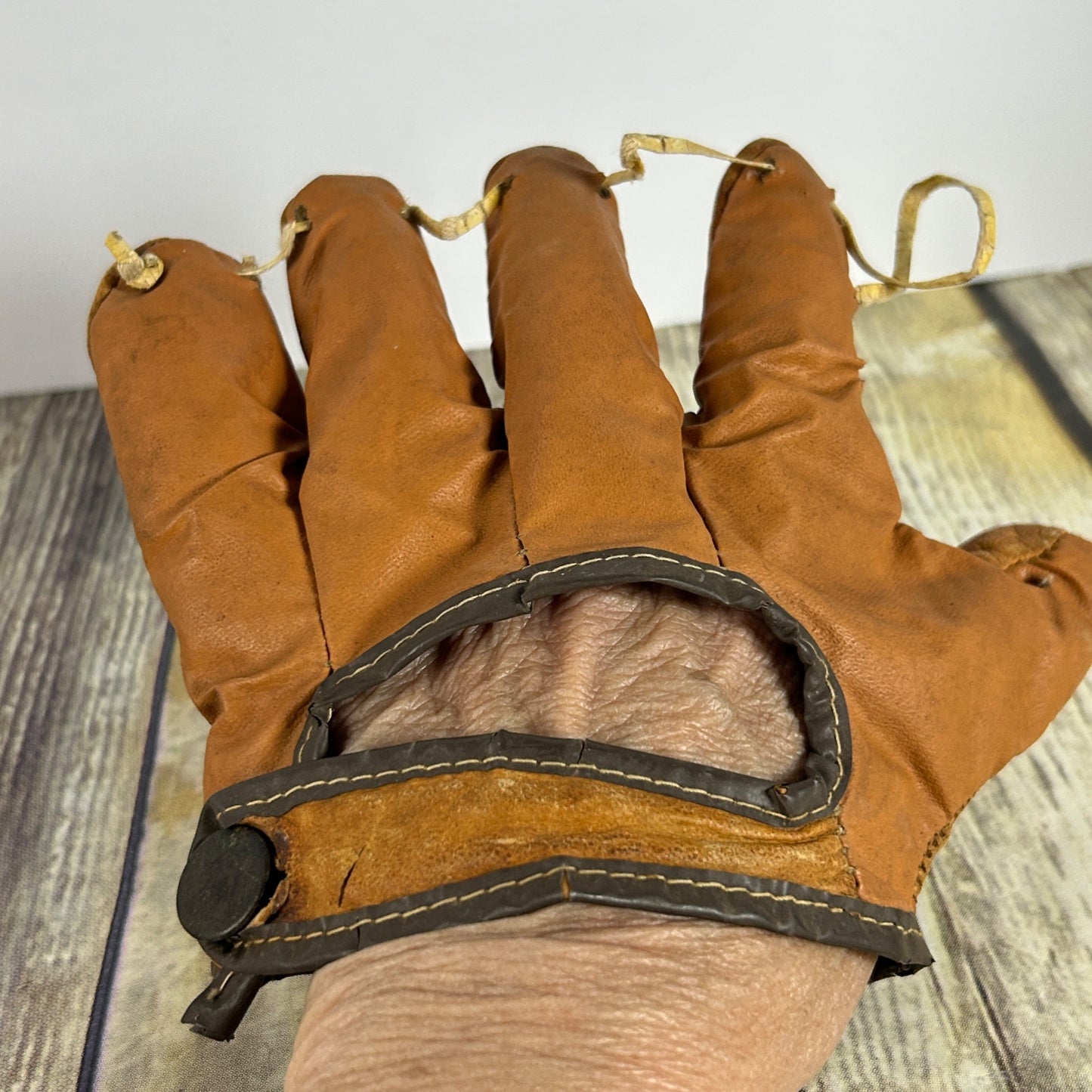 Vtg Rawlings GJ54 Bellows Web Mike Schmidt Leather Baseball Glove Nylon Reinforced Right Handed + 2 Childs Gloves