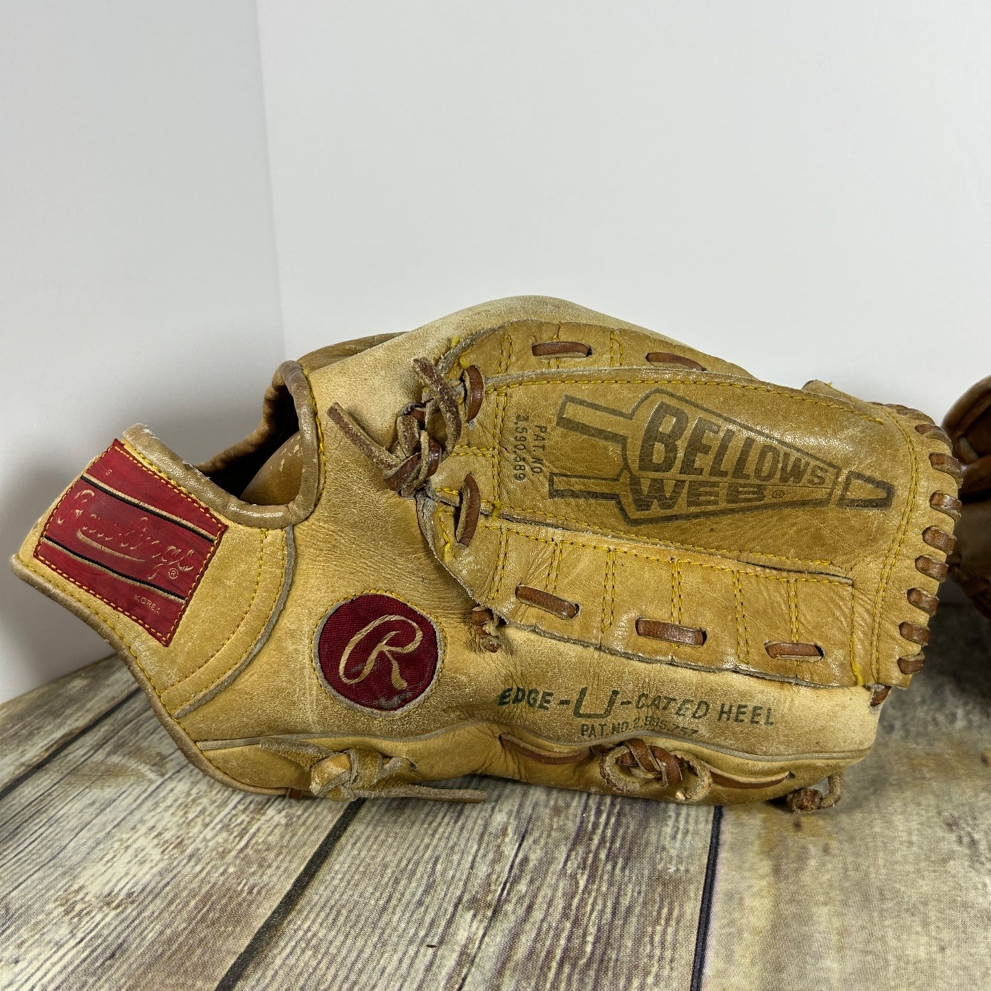 Vtg Rawlings GJ54 Bellows Web Mike Schmidt Leather Baseball Glove Nylon Reinforced Right Handed + 2 Childs Gloves