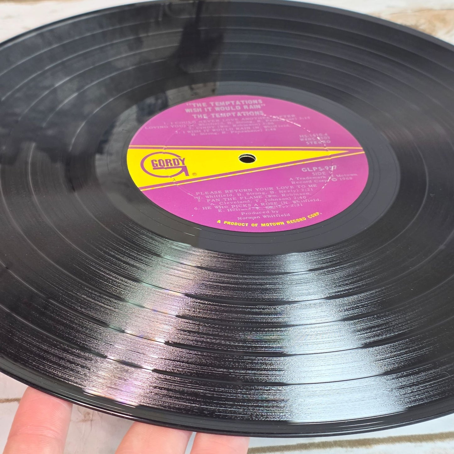 The Temptations Wish It Would Rain Vinyl Record Album Gordy 1968 Stereo GLPS-927
