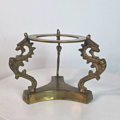 Vintage Brass Stand For Blown Glass Paperweight By Three Dragons