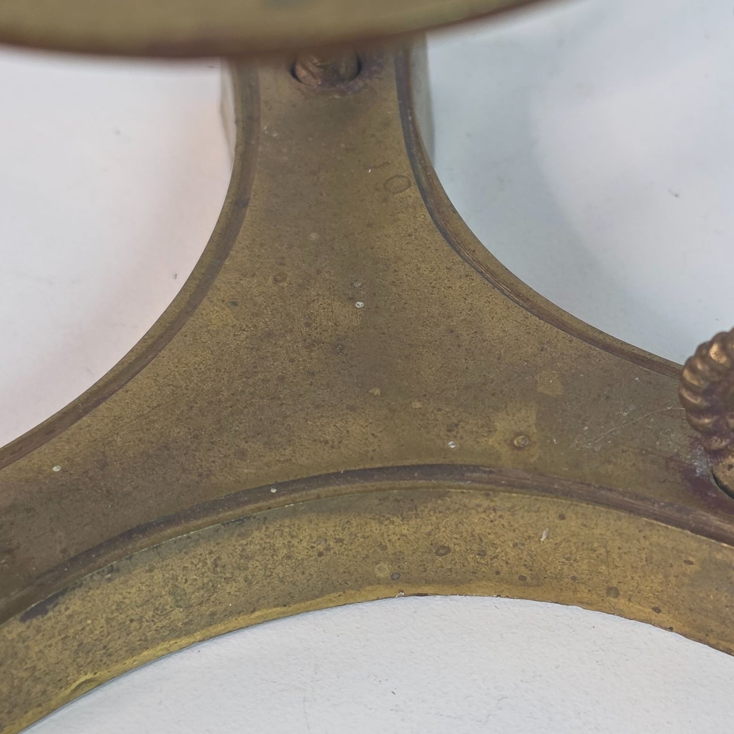 Vintage Brass Stand For Blown Glass Paperweight By Three Dragons