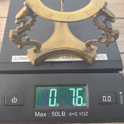 Vintage Brass Stand For Blown Glass Paperweight By Three Dragons
