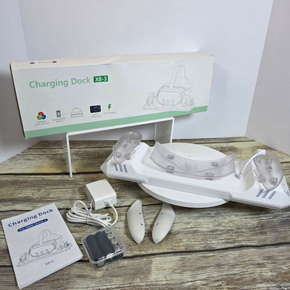 Charging Dock for Meta Quest 3/Quest 3S, Magnetic Charging Station for Oculus Quest 3 VR Headset & Controllers, with 2 Rechargeable 2100mAh Batteries, USB-C Charger and Cable, Supports LED Indicator