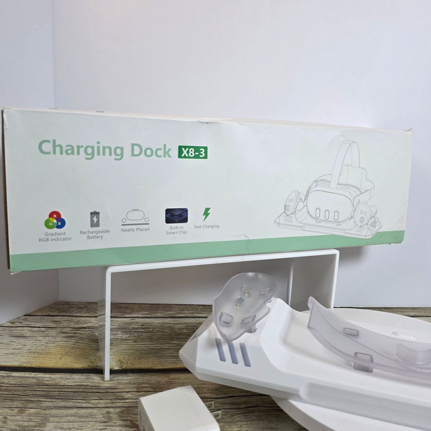 Charging Dock for Meta Quest 3/Quest 3S, Magnetic Charging Station for Oculus Quest 3 VR Headset & Controllers, with 2 Rechargeable 2100mAh Batteries, USB-C Charger and Cable, Supports LED Indicator