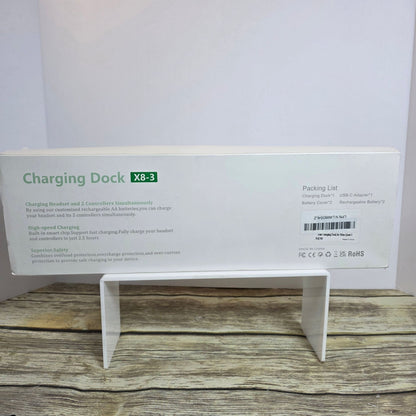 Charging Dock for Meta Quest 3/Quest 3S, Magnetic Charging Station for Oculus Quest 3 VR Headset & Controllers, with 2 Rechargeable 2100mAh Batteries, USB-C Charger and Cable, Supports LED Indicator