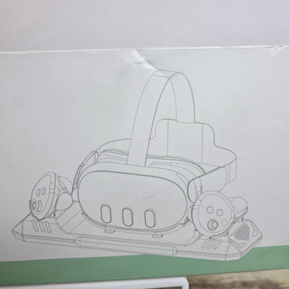 Charging Dock for Meta Quest 3/Quest 3S, Magnetic Charging Station for Oculus Quest 3 VR Headset & Controllers, with 2 Rechargeable 2100mAh Batteries, USB-C Charger and Cable, Supports LED Indicator