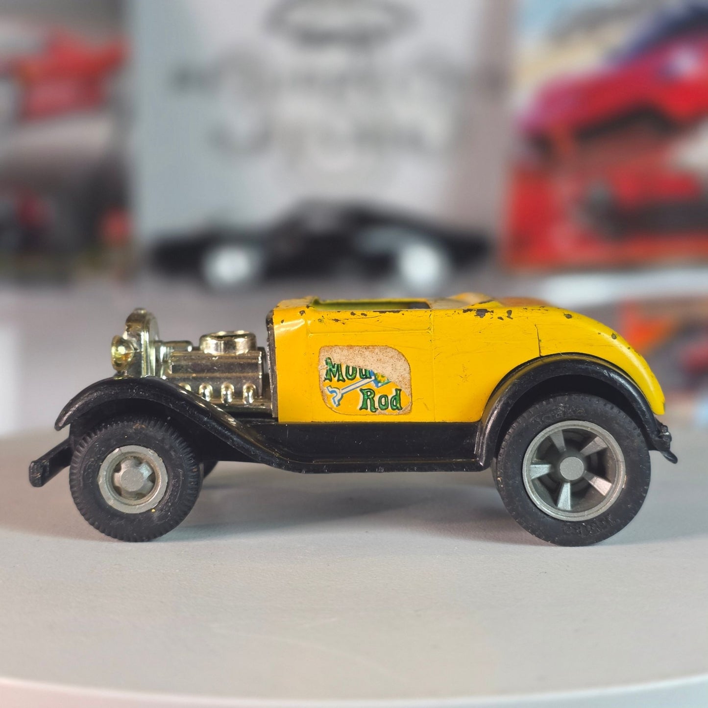 Vintage Tonka Hot Rod Mod Rod Yellow Black Chrome Engine USA