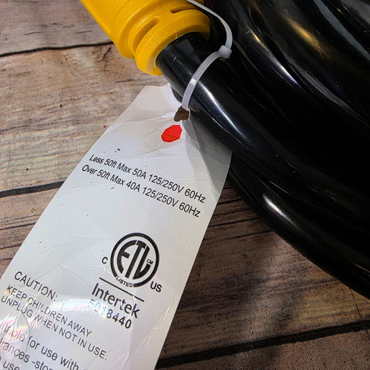 Heavy Duty Yellow RV Extension Cord 25FT 50A 125/250V