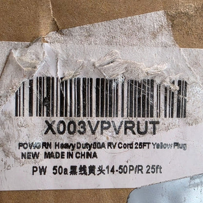 Heavy Duty Yellow RV Extension Cord 25FT 50A 125/250V