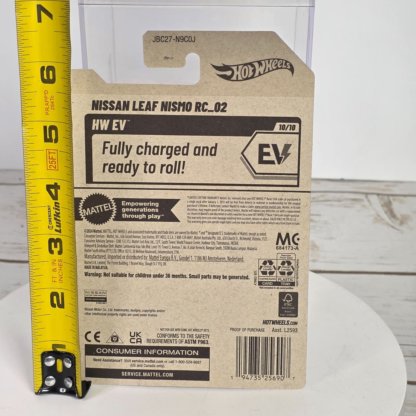 Hot Wheels 2025 Nissan Leaf Nismo RC_02 J-Case Treasure Hunt Chase Car 1:64 Scale Limited Edition 168/250