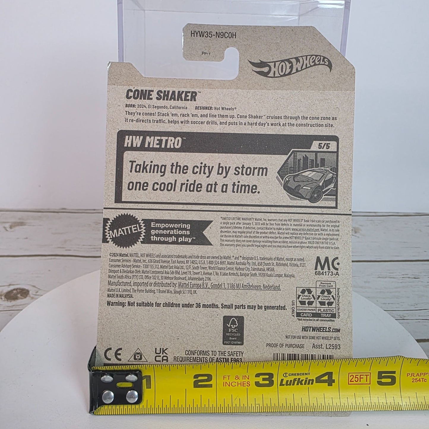 Hot Wheels Cone Shaker Die-Cast Car 148/250 Orange & Green Collectible New For 2025 Netflix Lets Race Series Mattel