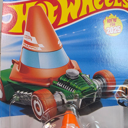 Hot Wheels Cone Shaker Die-Cast Car 148/250 Orange & Green Collectible New For 2025 Netflix Lets Race Series Mattel