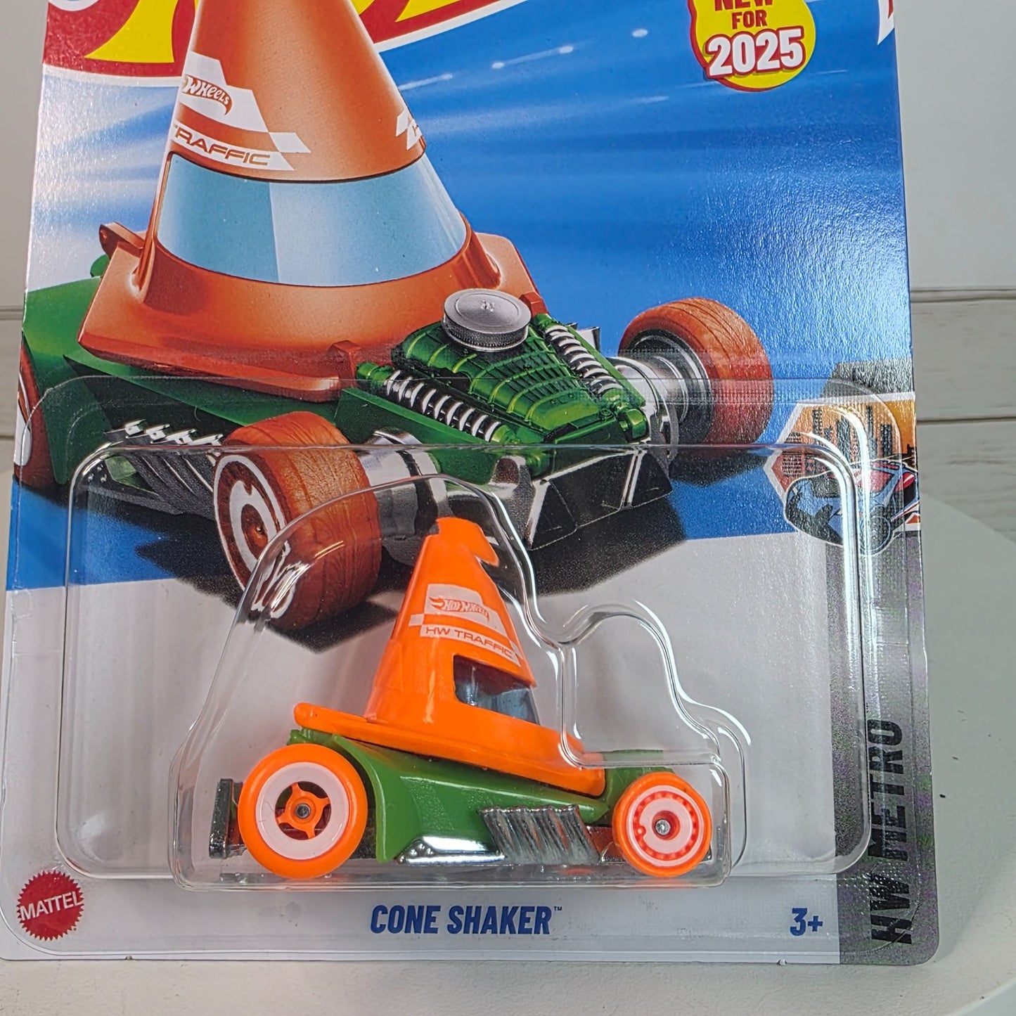 Hot Wheels Cone Shaker Die-Cast Car 148/250 Orange & Green Collectible New For 2025 Netflix Lets Race Series Mattel