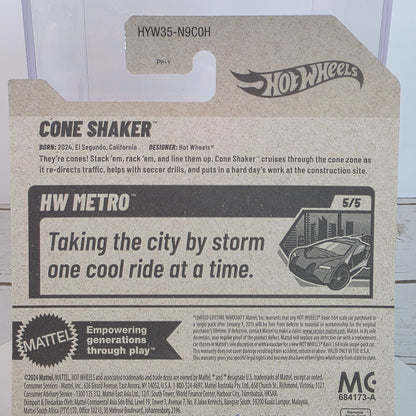 Hot Wheels Cone Shaker Die-Cast Car 148/250 Orange & Green Collectible New For 2025 Netflix Lets Race Series Mattel