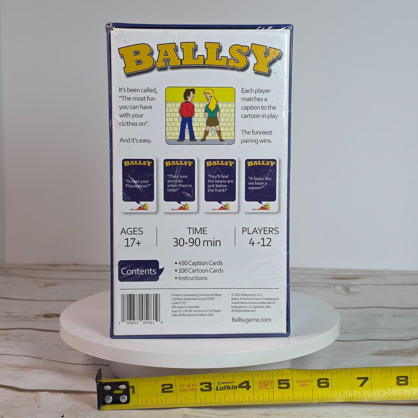 Ballsy Adult Party Card Game Comic Foreplay & Social Intercourse For 4-12 Players Ages 17+