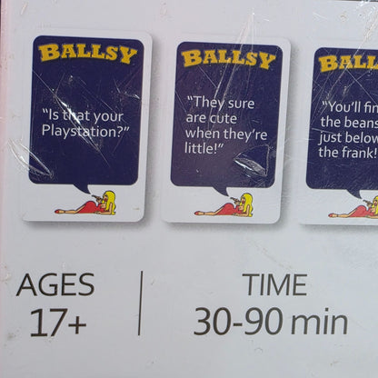 Ballsy Adult Party Card Game Comic Foreplay & Social Intercourse For 4-12 Players Ages 17+